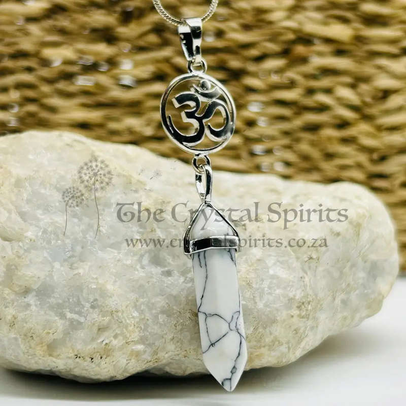 Howlite OM Crystal Pendant
