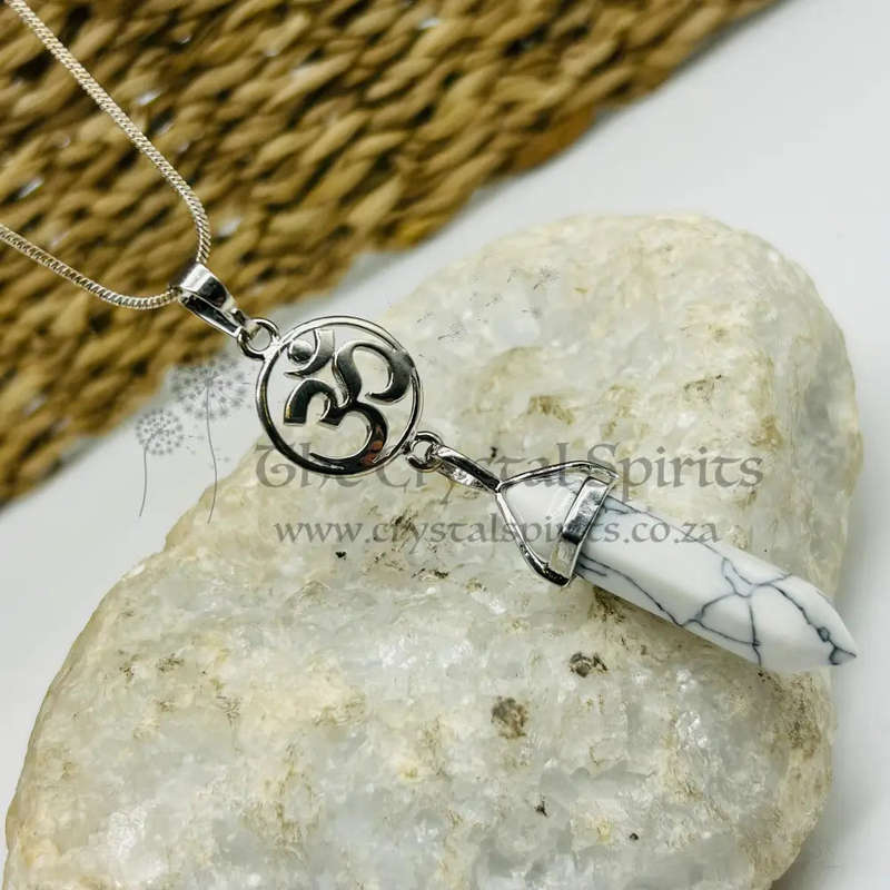 Howlite OM Crystal Pendant