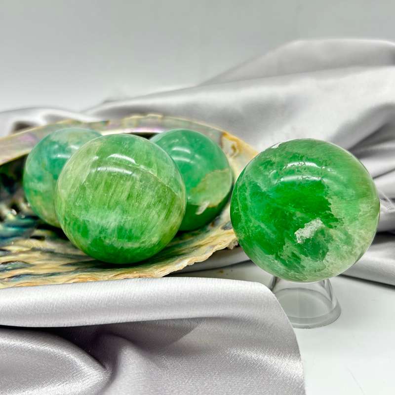Large Green Fluorite Crystal Sphere