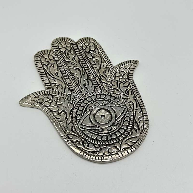 Silver Hand Of Hamsa Incense Holder
