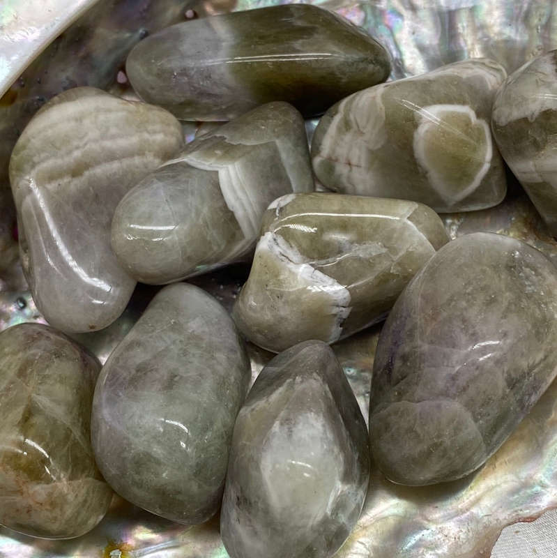 Tumbled Prasiolite (Green Amethyst) Stone