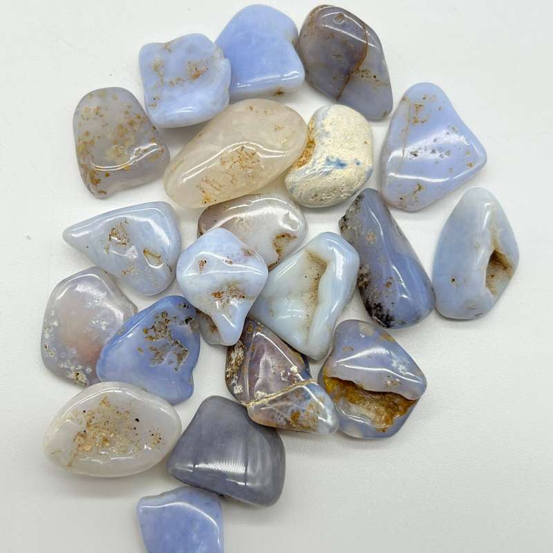 Tumbled Blue Chalcedony