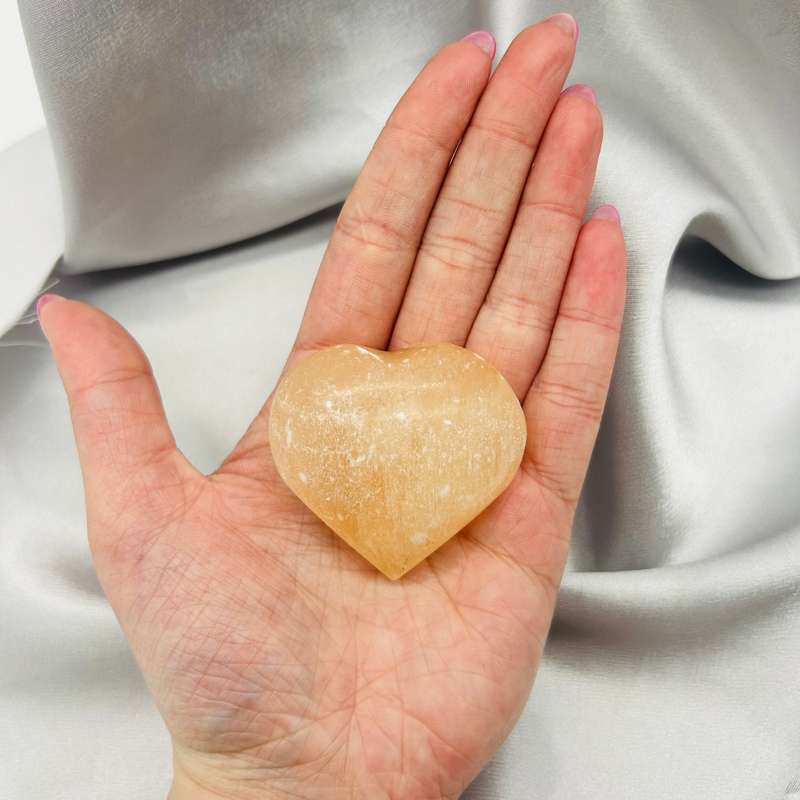 Orange Selenite Crystal Heart