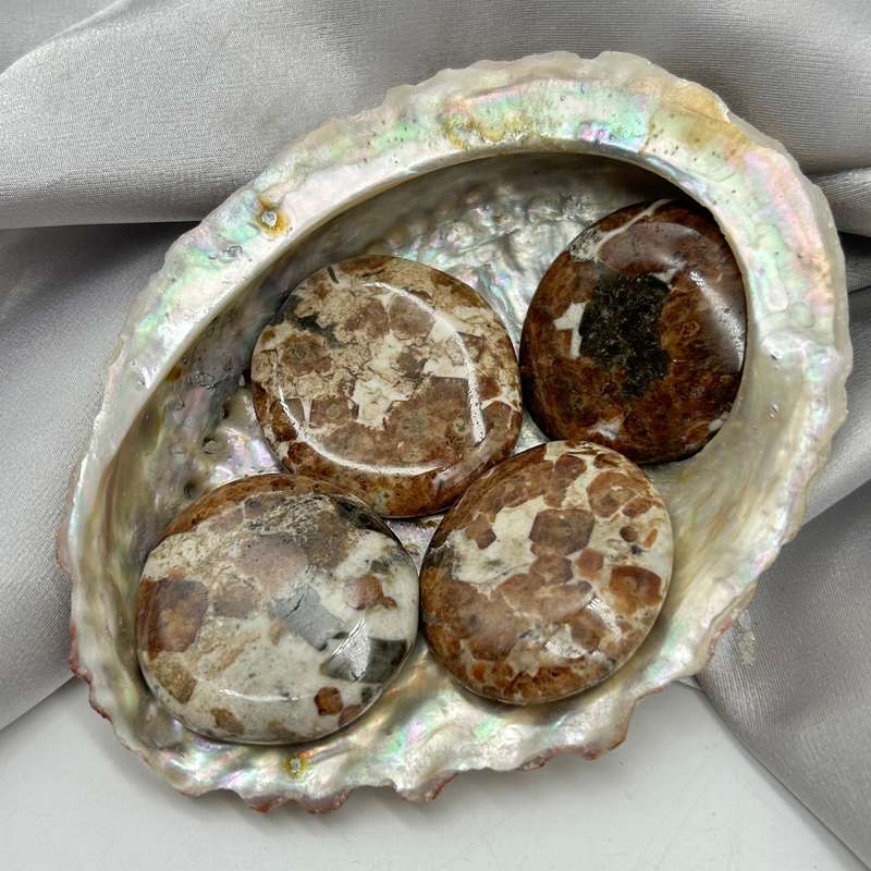 Garnet In Limestone Palm Piece