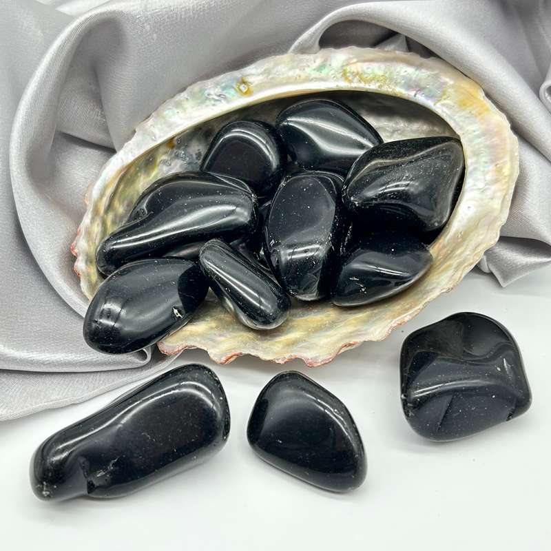 Large Tumbled Black Obsidian