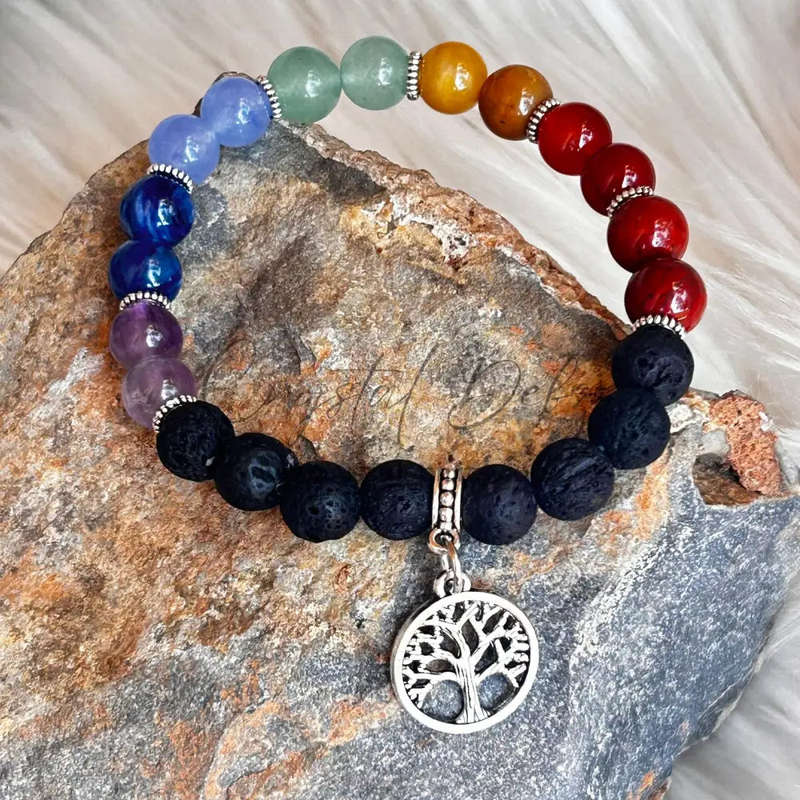 Indigo Chakra Lava Gemstone Bracelet