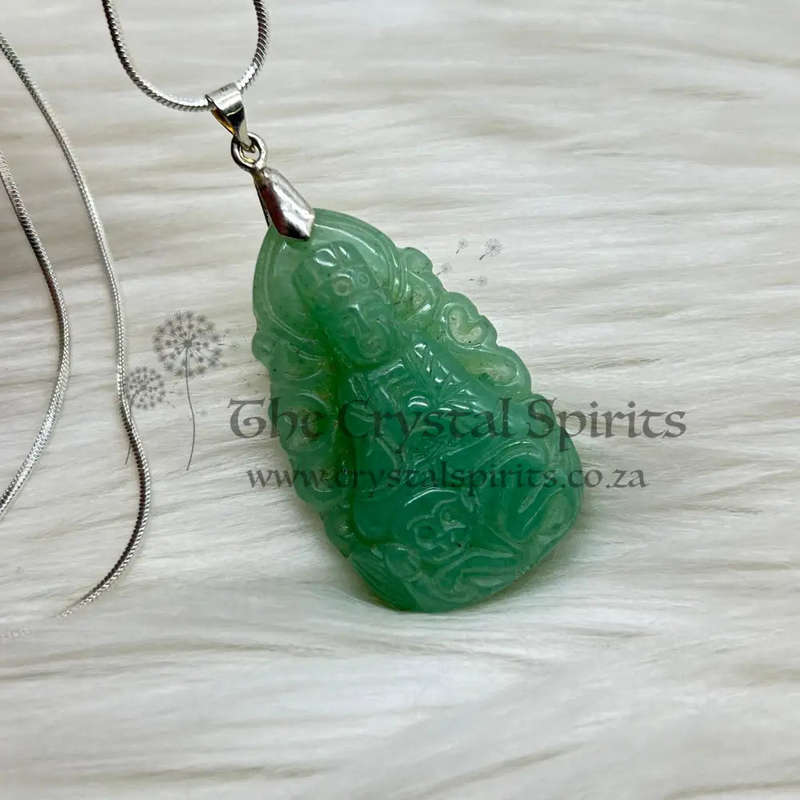 Jade Buddha Crystal Carved Pendant