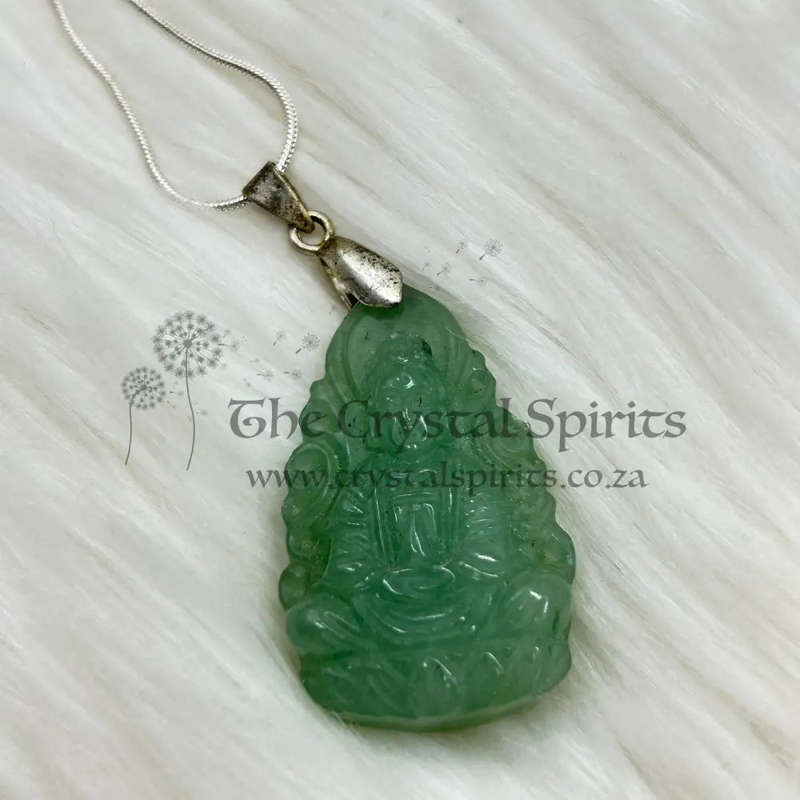 Jade Buddha Crystal Carved Pendant