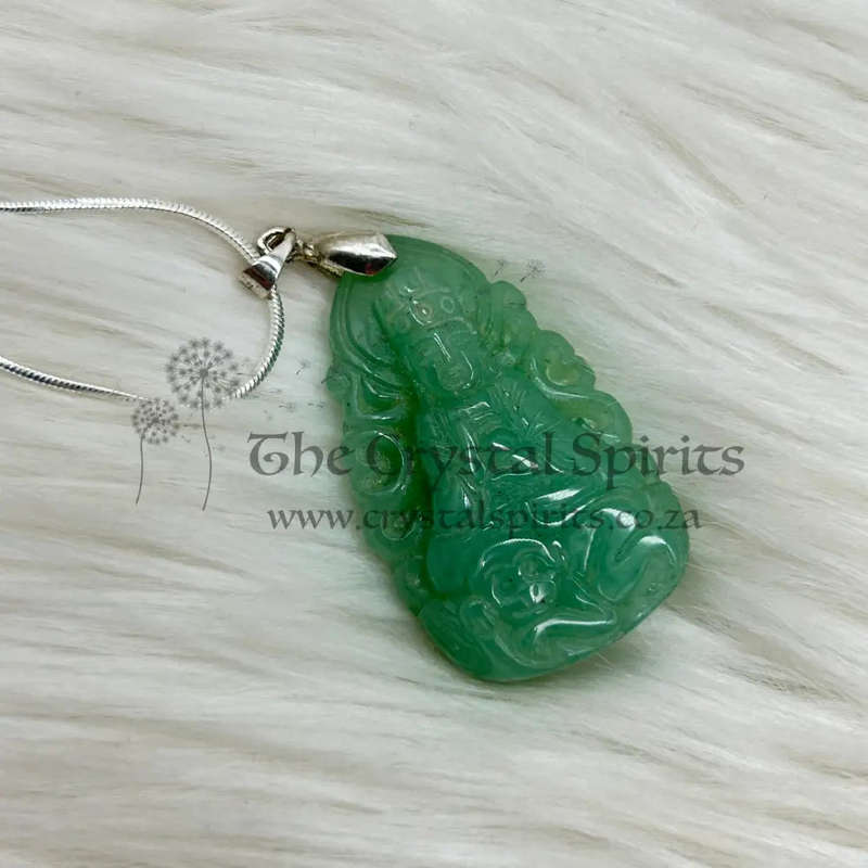 Jade Buddha Crystal Carved Pendant