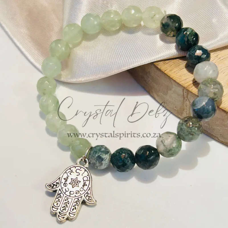Jade & Moss Agate Prosperity Crystal Bracelet