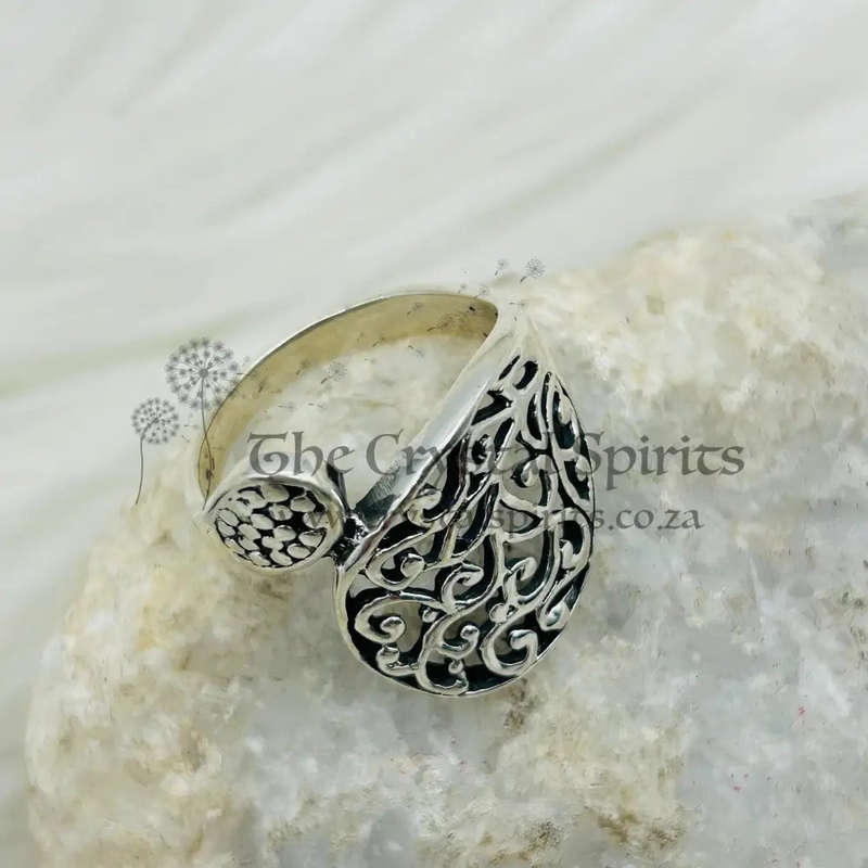 Jali Pattern Sterling Silver Ring