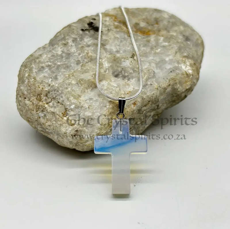 Jelly Opal Cross Pendant
