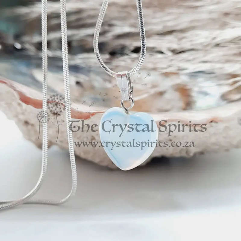 Jelly Opal Crystal Heart Shaped Pendant