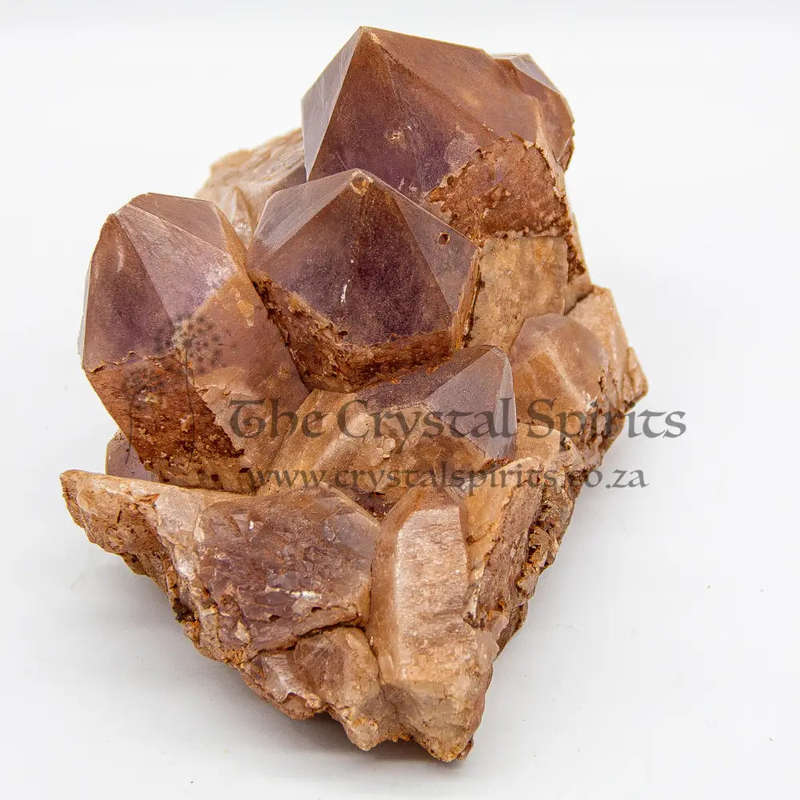 Keeper of Ancient Secrets Amethyst and Red Hematite Crystal Cluster with Hieroglyphics
