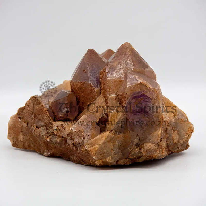Keeper of Ancient Secrets Amethyst and Red Hematite Crystal Cluster with Hieroglyphics