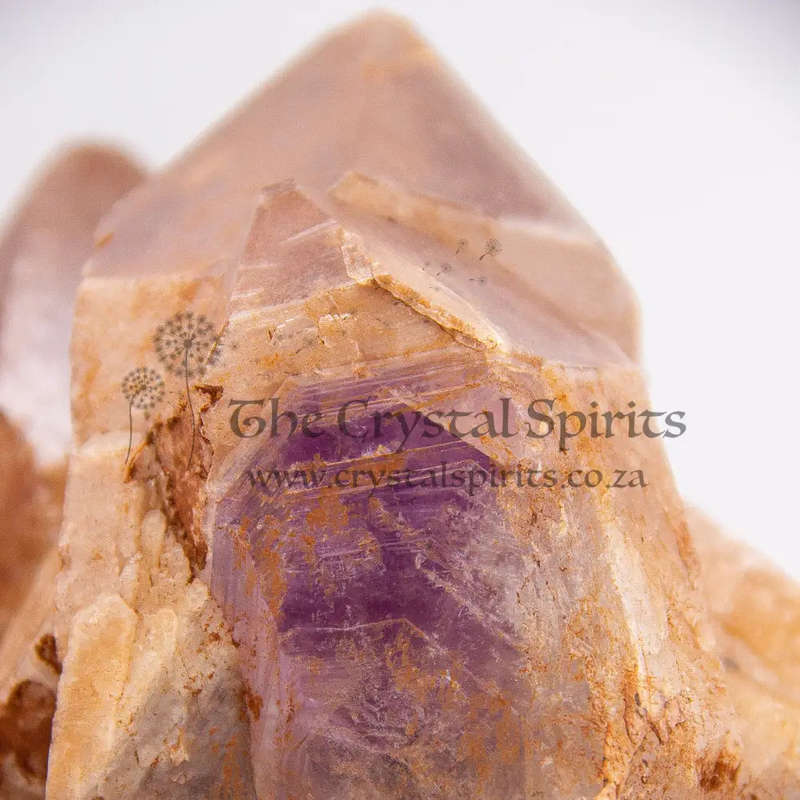 Keeper of Ancient Secrets Amethyst and Red Hematite Crystal Cluster with Hieroglyphics
