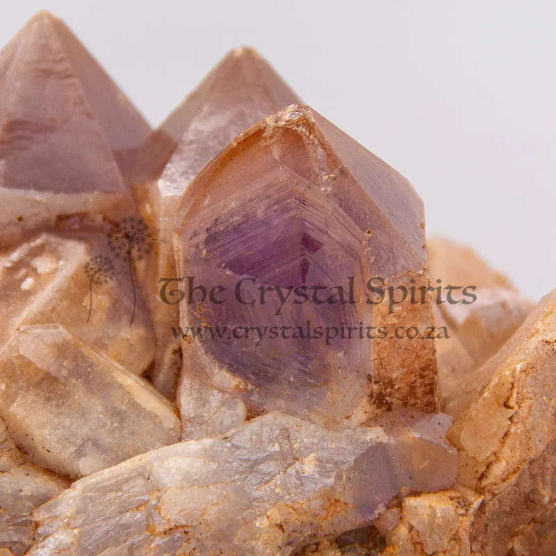 Keeper of Ancient Secrets Amethyst and Red Hematite Crystal Cluster with Hieroglyphics