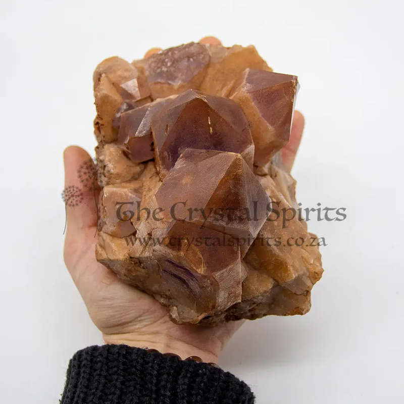Keeper of Ancient Secrets Amethyst and Red Hematite Crystal Cluster with Hieroglyphics