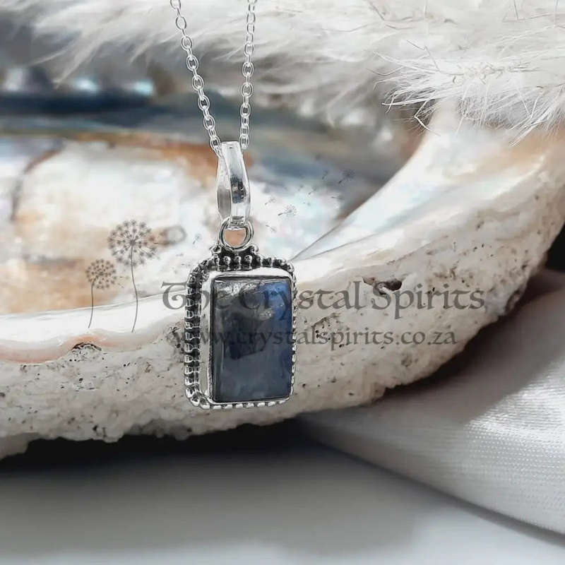 Labradorite Crystal Sterling Silver Pendant