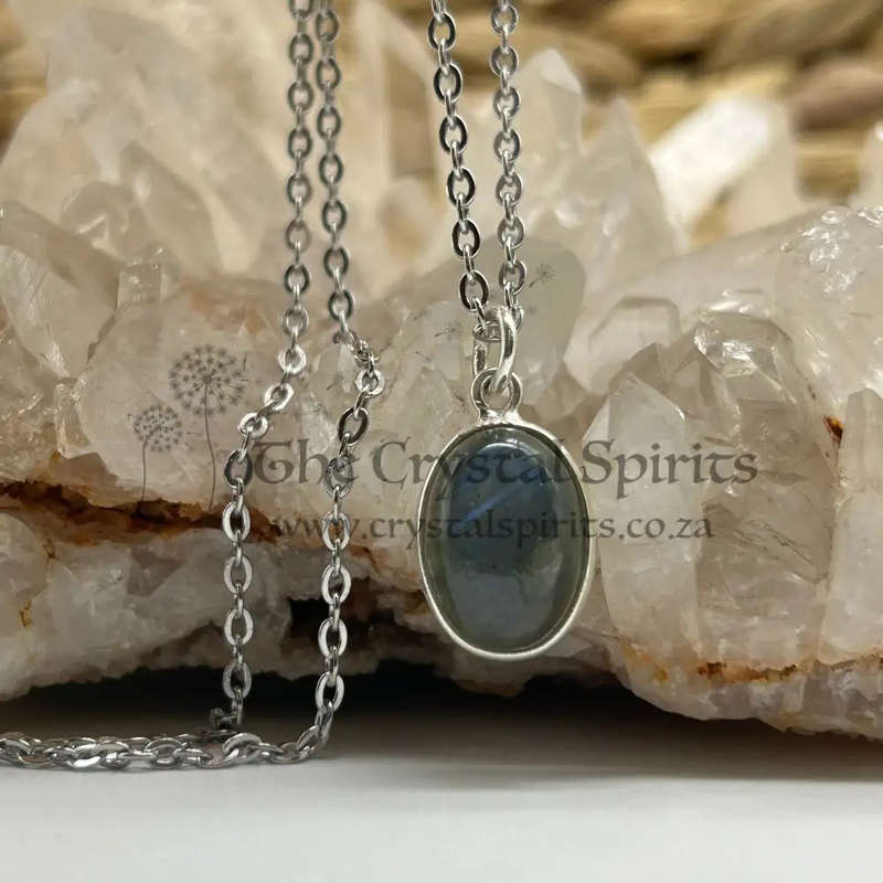 Labradorite Crystal Sterling Silver Transformation Pendant