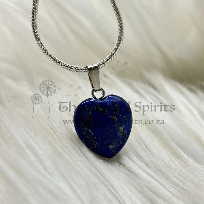 Lapis Lazuli Crystal Heart Pendant