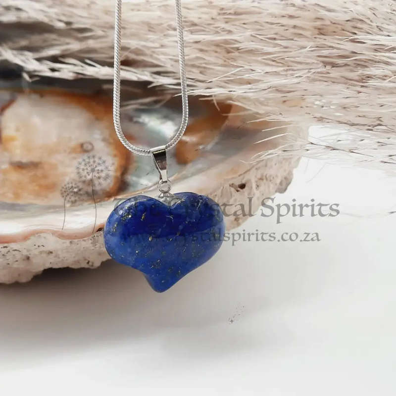 Lapis Lazuli Crystal Heart Shaped Pendant