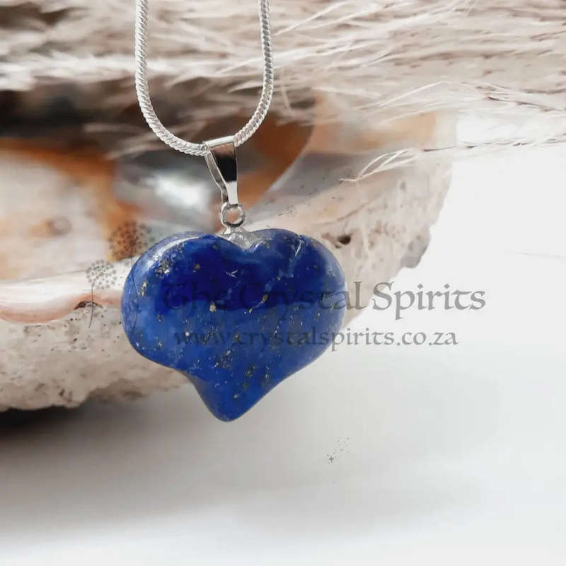 Lapis Lazuli Crystal Heart Shaped Pendant