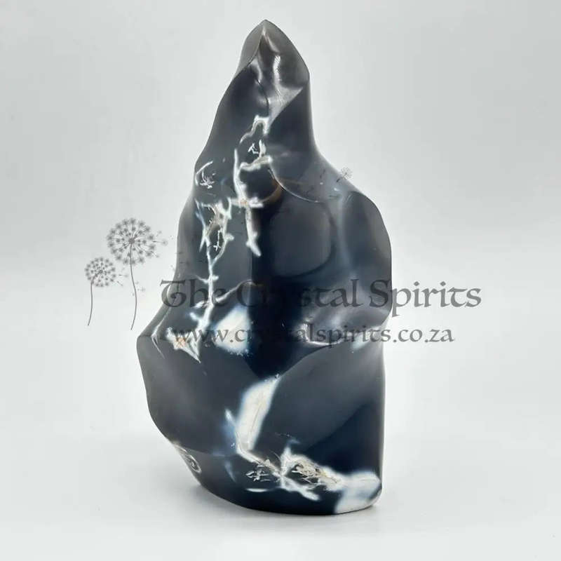 Large Agate Crystal Flame
