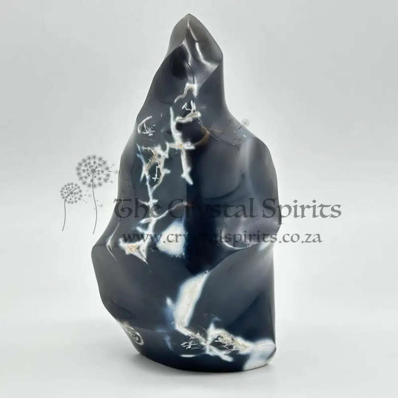 Large Agate Crystal Flame