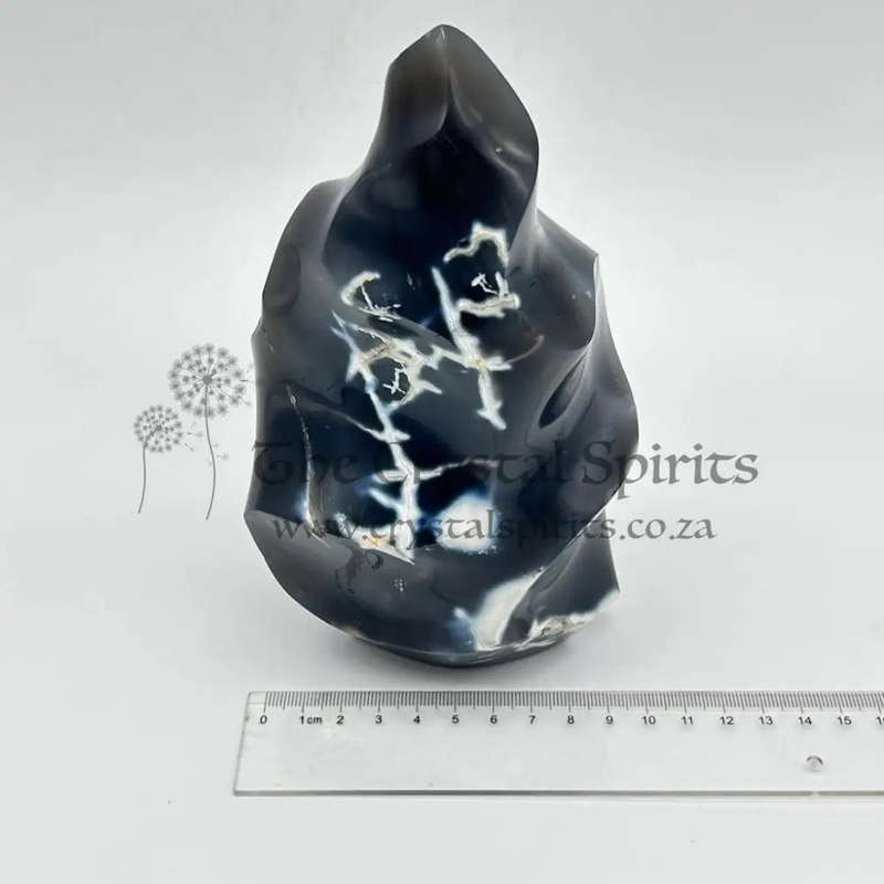 Large Agate Crystal Flame