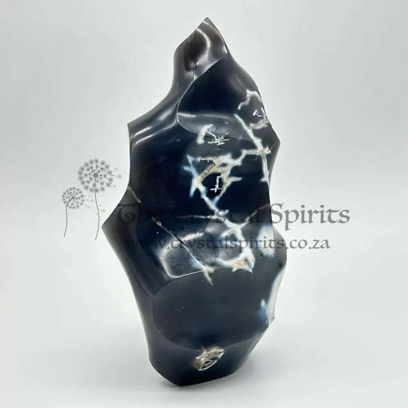 Large Agate Crystal Flame