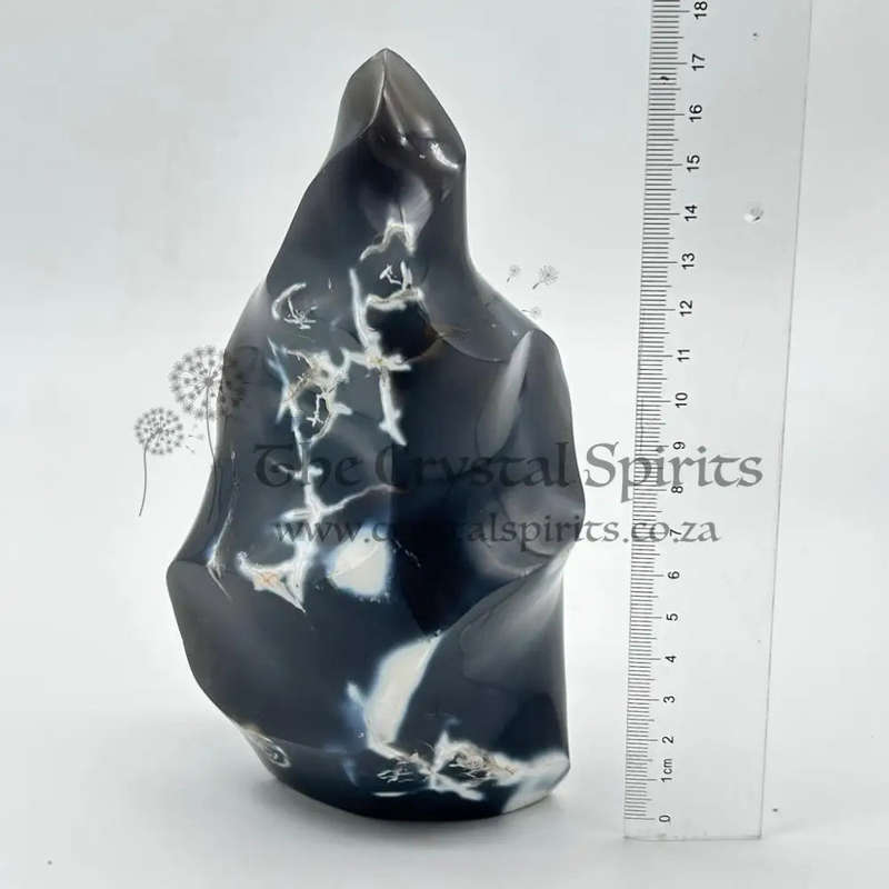 Large Agate Crystal Flame