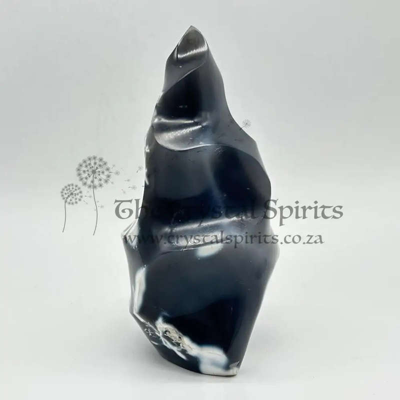 Large Agate Crystal Flame