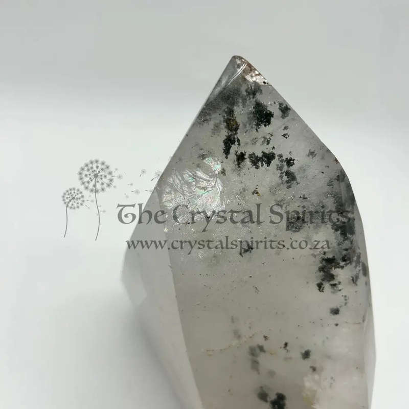 Large Clear Quartz with Green Chlorite and Golden Healer Inclusions from Madagascar