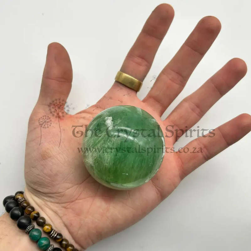 Large Green Fluorite Crystal Sphere