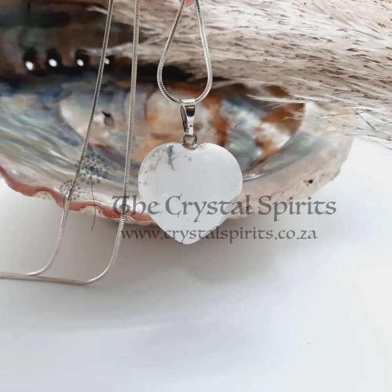 Large Heart Shaped Howlite Pendant