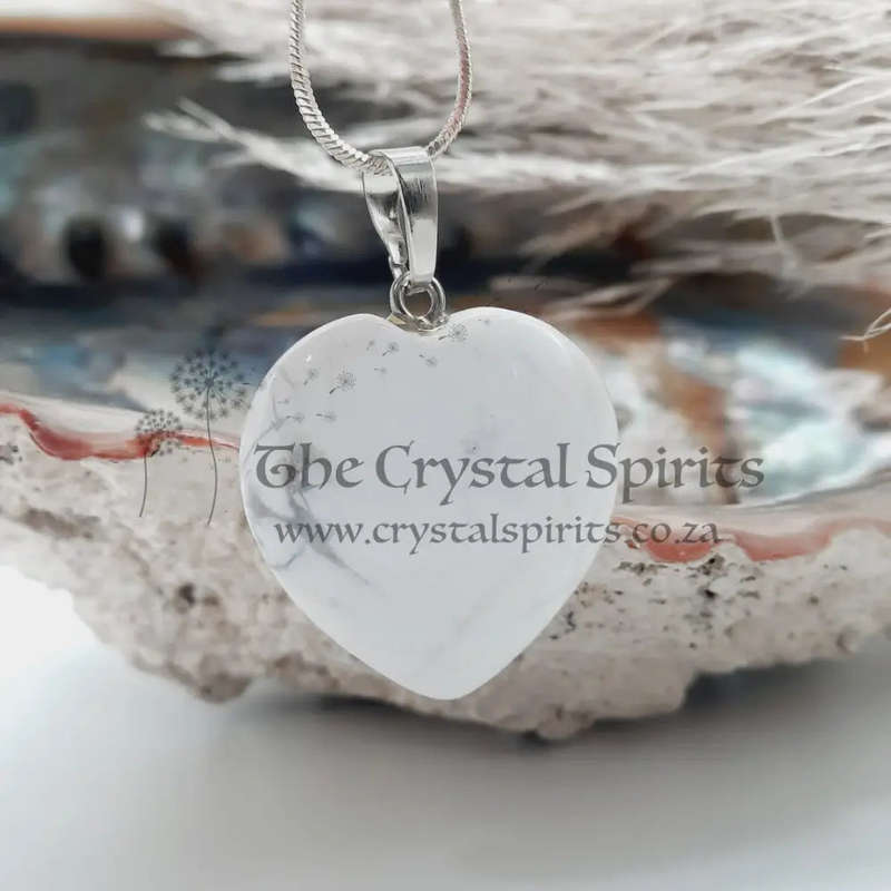 Large Heart Shaped Howlite Pendant