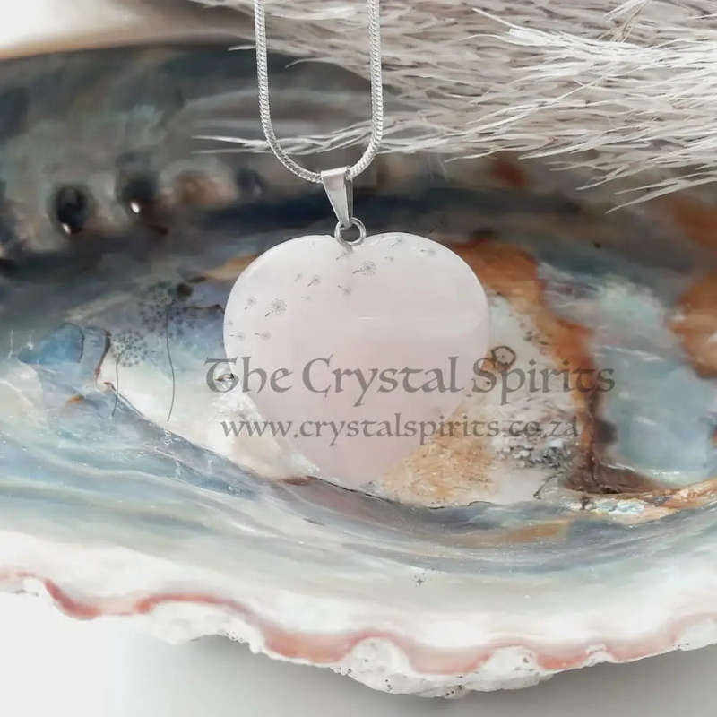 Large Rose Quartz Heart Pendant