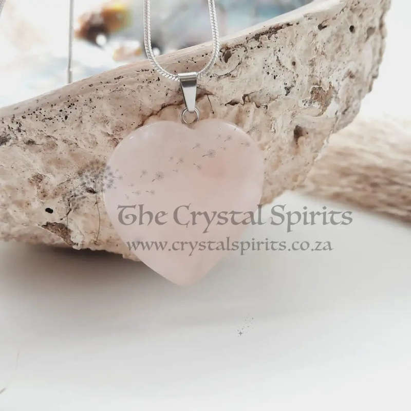 Large Rose Quartz Heart Pendant