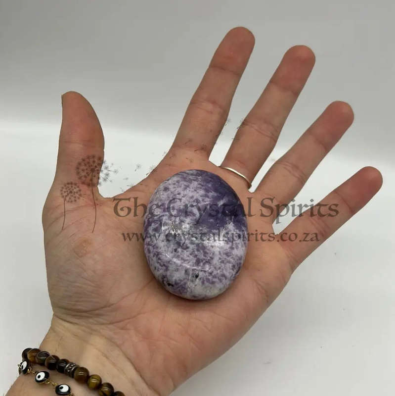 Lepidolite Crystal Palm Stone