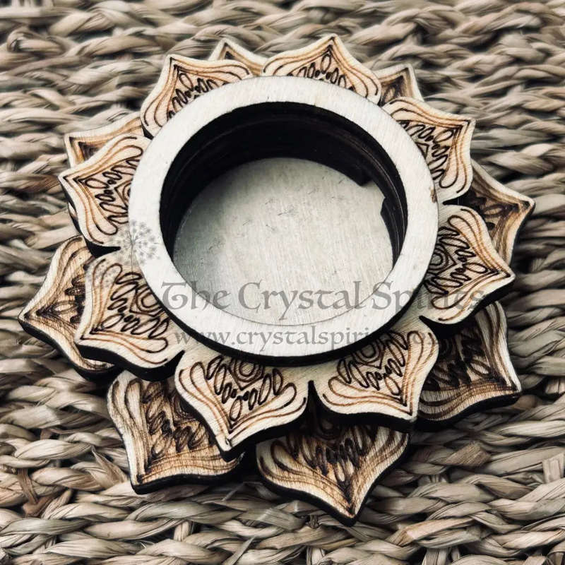 Lotus Wooden Crystal Holder