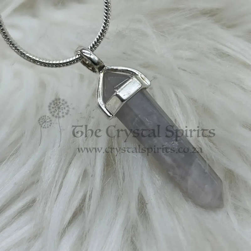 Lunar Quartz Crystal Double Terminated Pendant