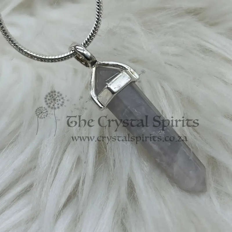 Lunar Quartz Crystal Double Terminated Pendant