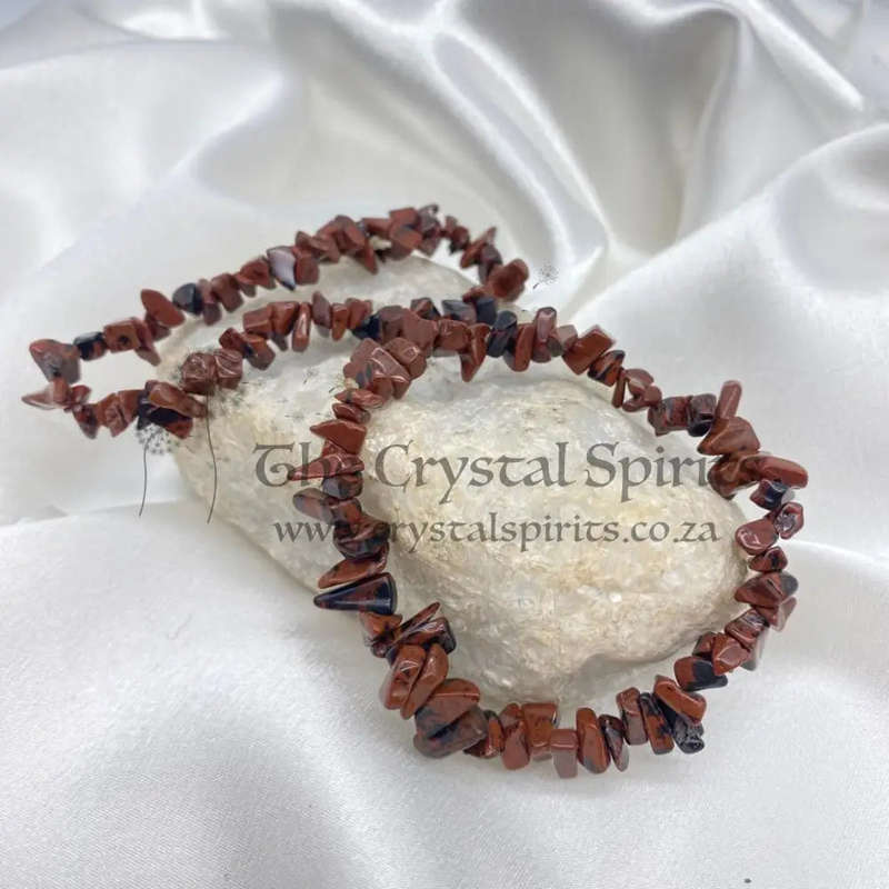 Mahogany Obsidian Chip Gemstone Bracelet