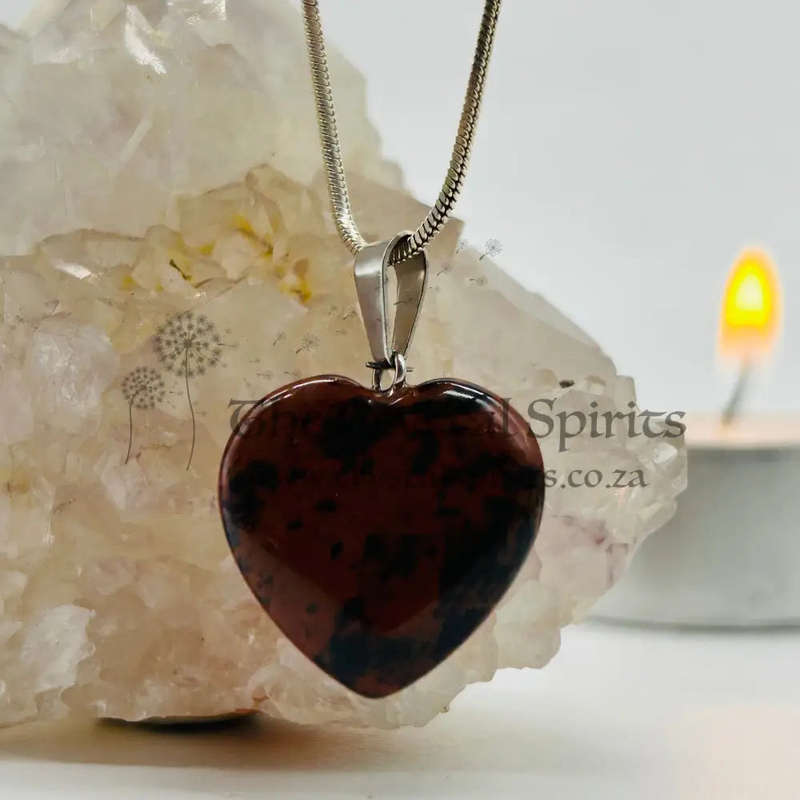 Mahogany Obsidian Crystal Heart Pendant