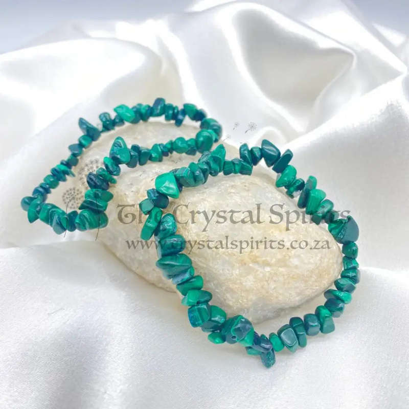 Malachite Chip Gemstone Bracelet