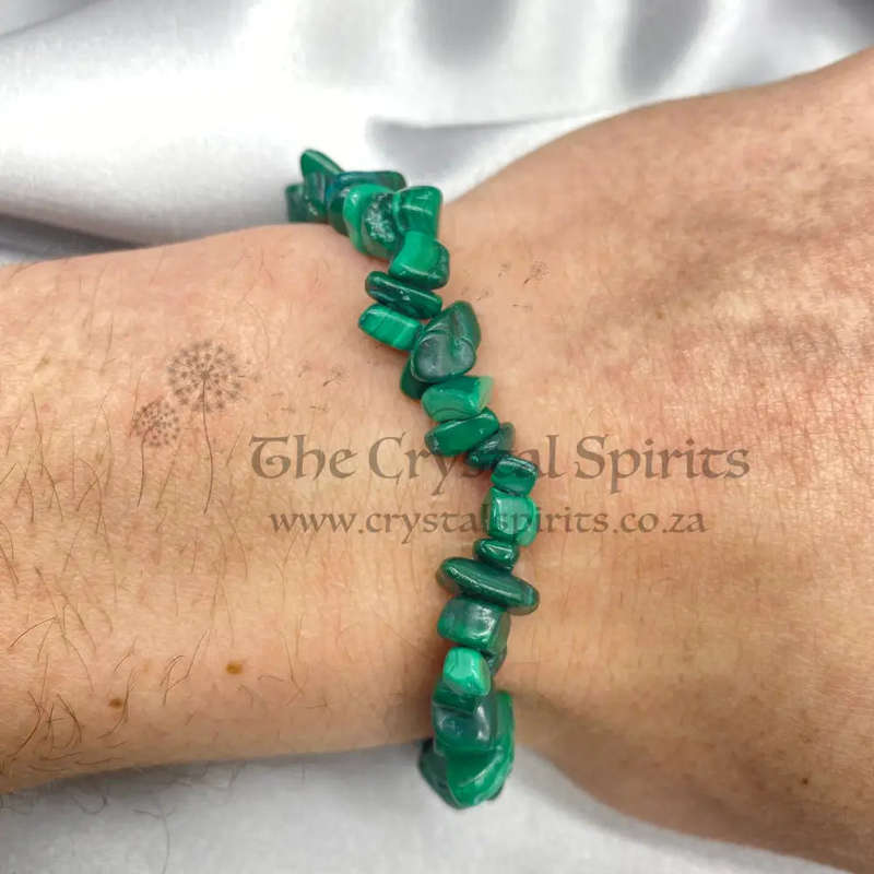 Malachite Chip Gemstone Bracelet