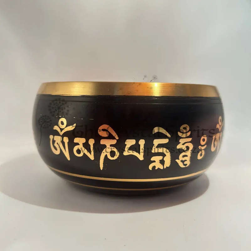 Medium Black And Gold Buddha Singing Bowl
