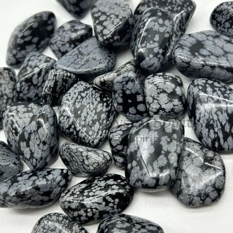 Medium Sized Tumbled Snowflake Obsidian