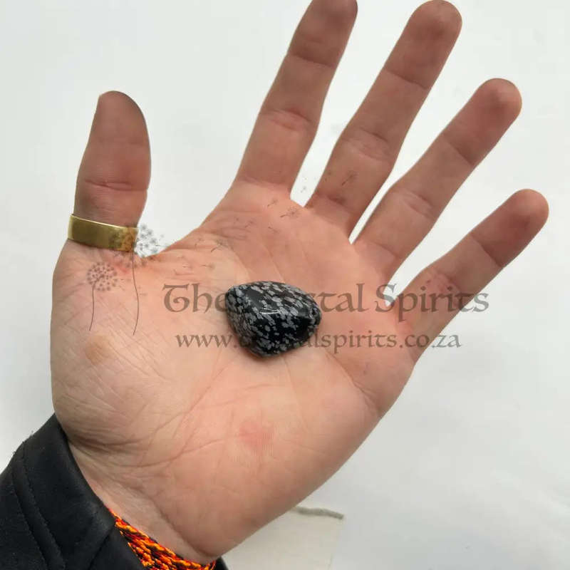 Medium Sized Tumbled Snowflake Obsidian